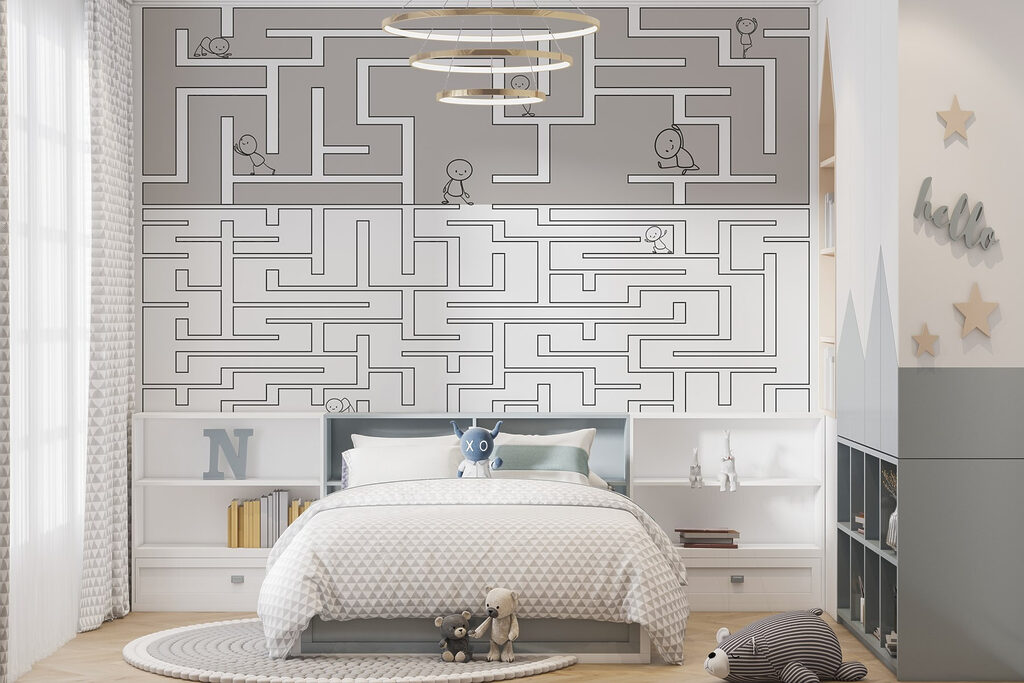 Aventure dans le labyrinthe dans un intérieur