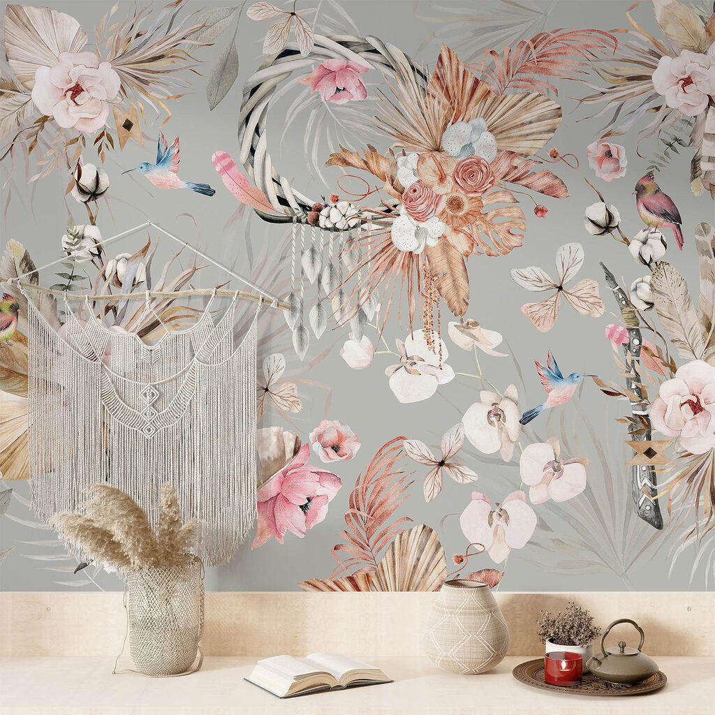Fleurs et oiseaux gracieux — intérieur 2