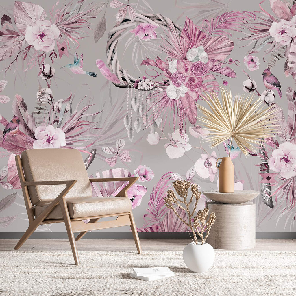 Fleurs et oiseaux gracieux — intérieur 2