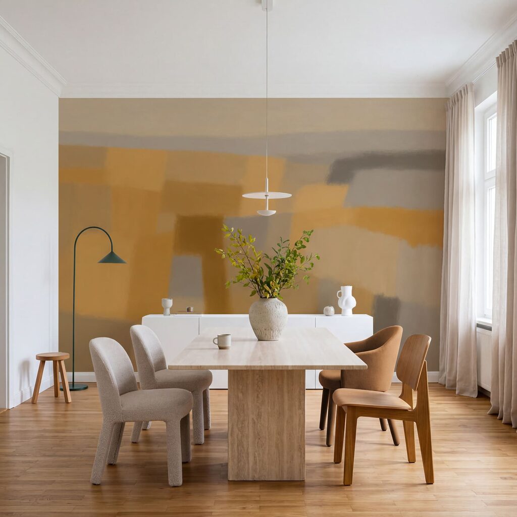 Aplats peints superposés dans un intérieur
