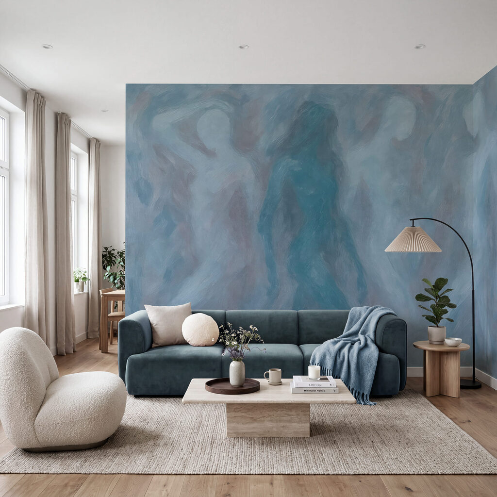 Silhouettes estompées dans un intérieur