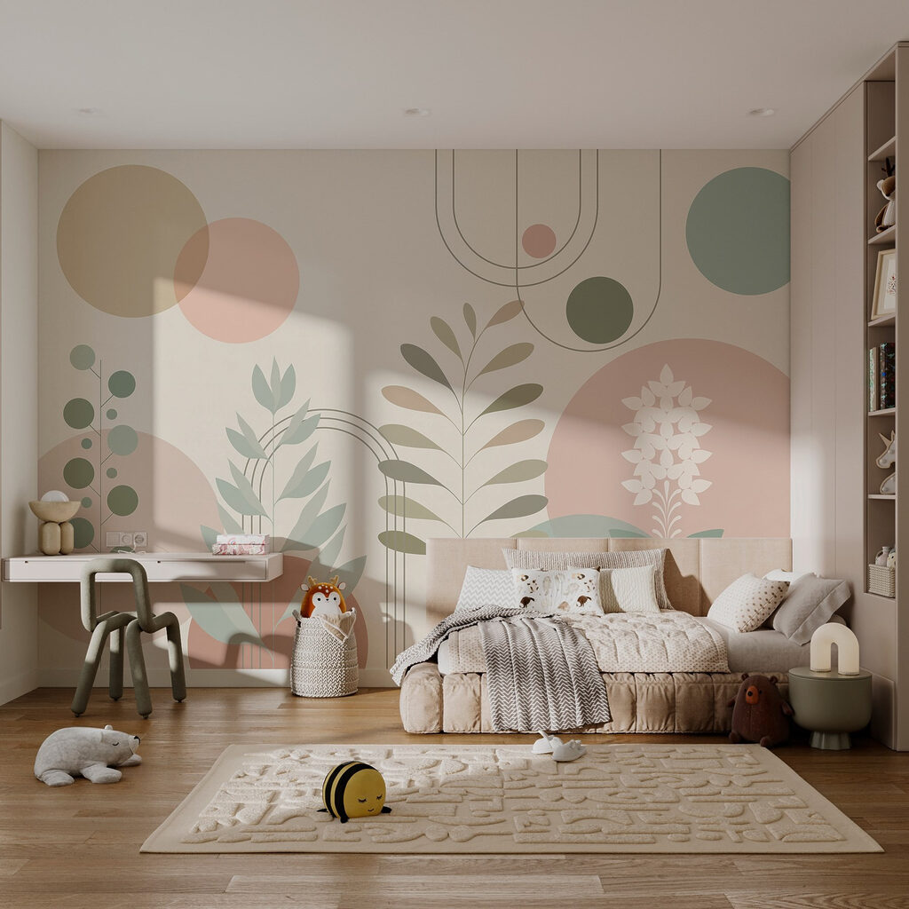 Plantes et cercles paisibles dans un intérieur