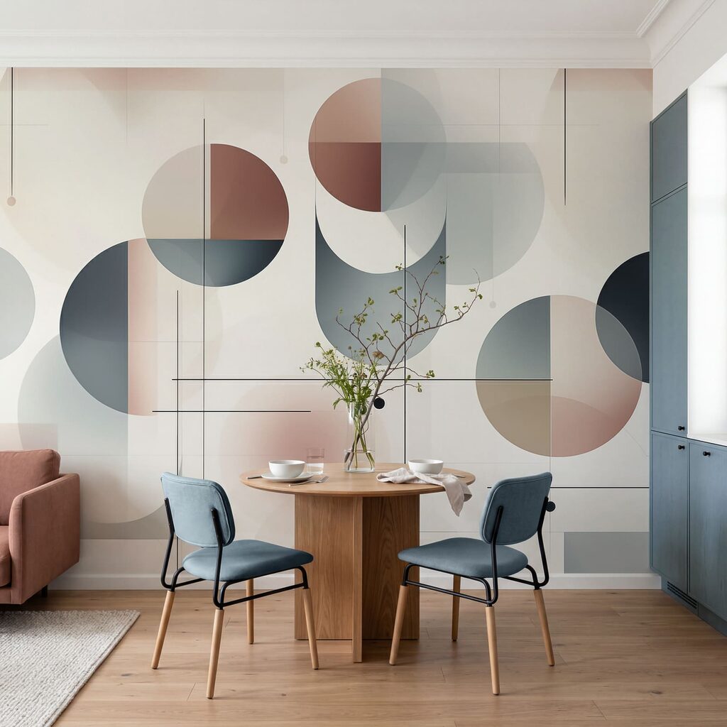 Cercles sur une trame dans un intérieur
