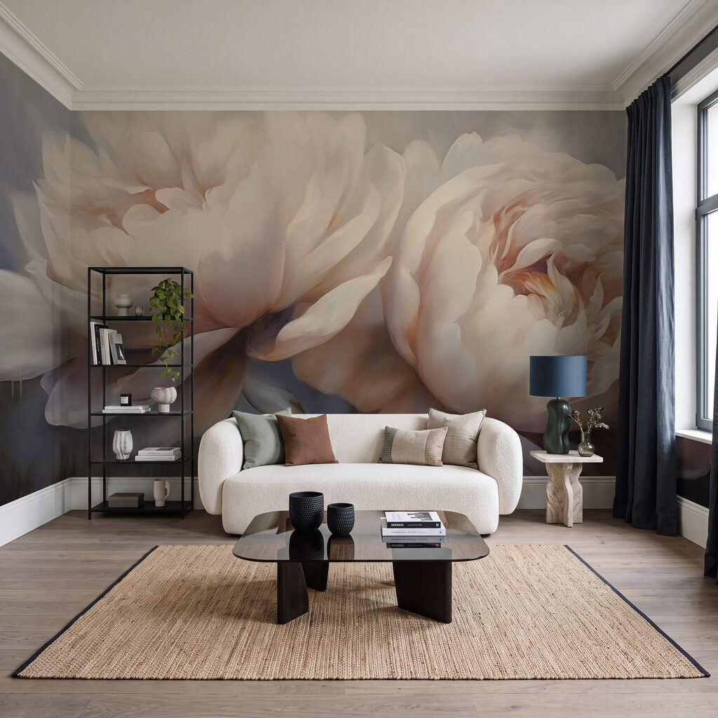 Grandes fleurs du soir dans un intérieur