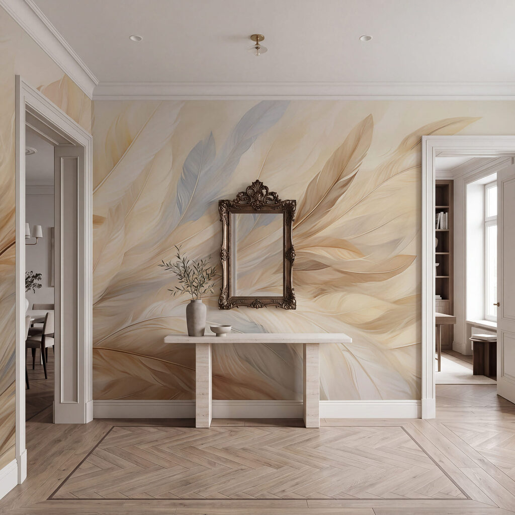 Feuilles comme des plumes dans un intérieur