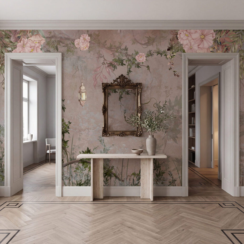 Arche de roses dans un intérieur