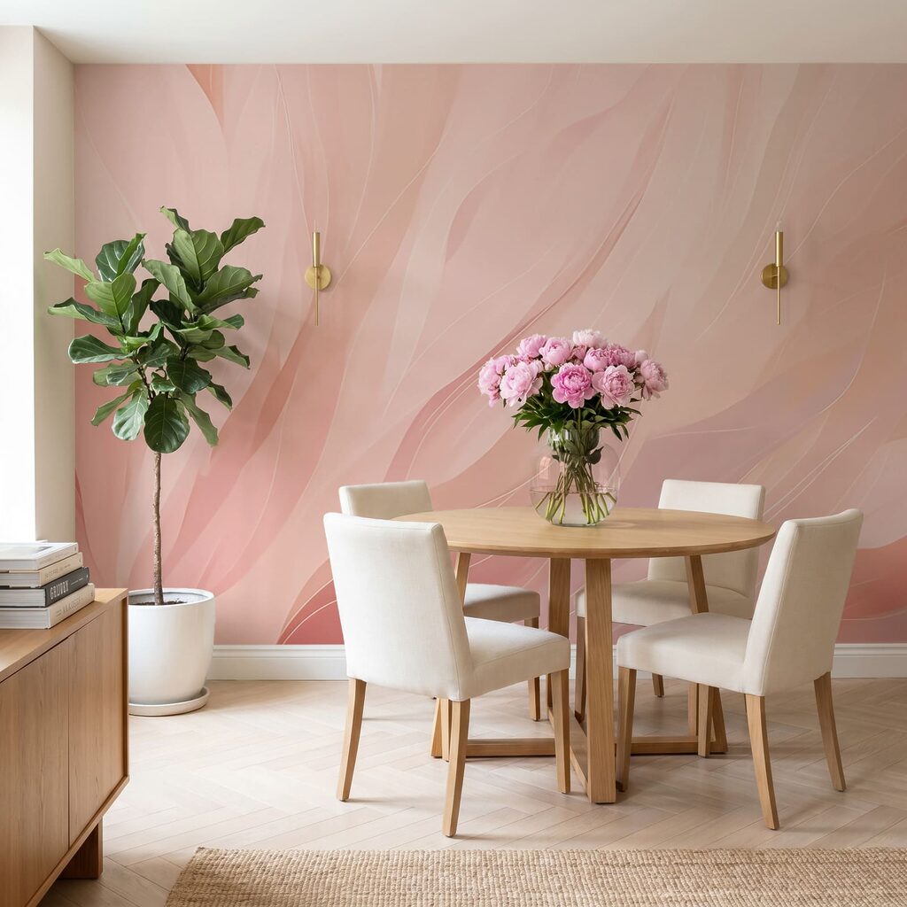 Traînées roses plumeuses dans un intérieur