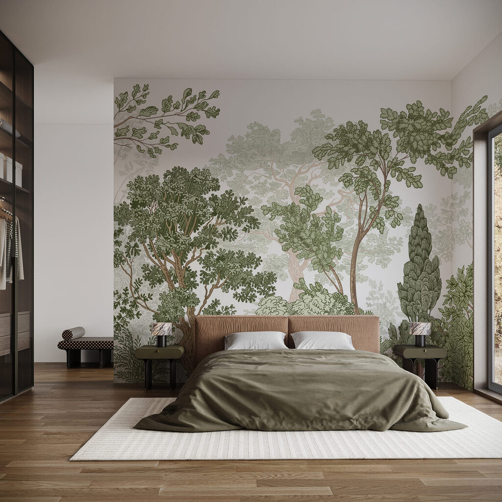Jardin en traits fins dans un intérieur