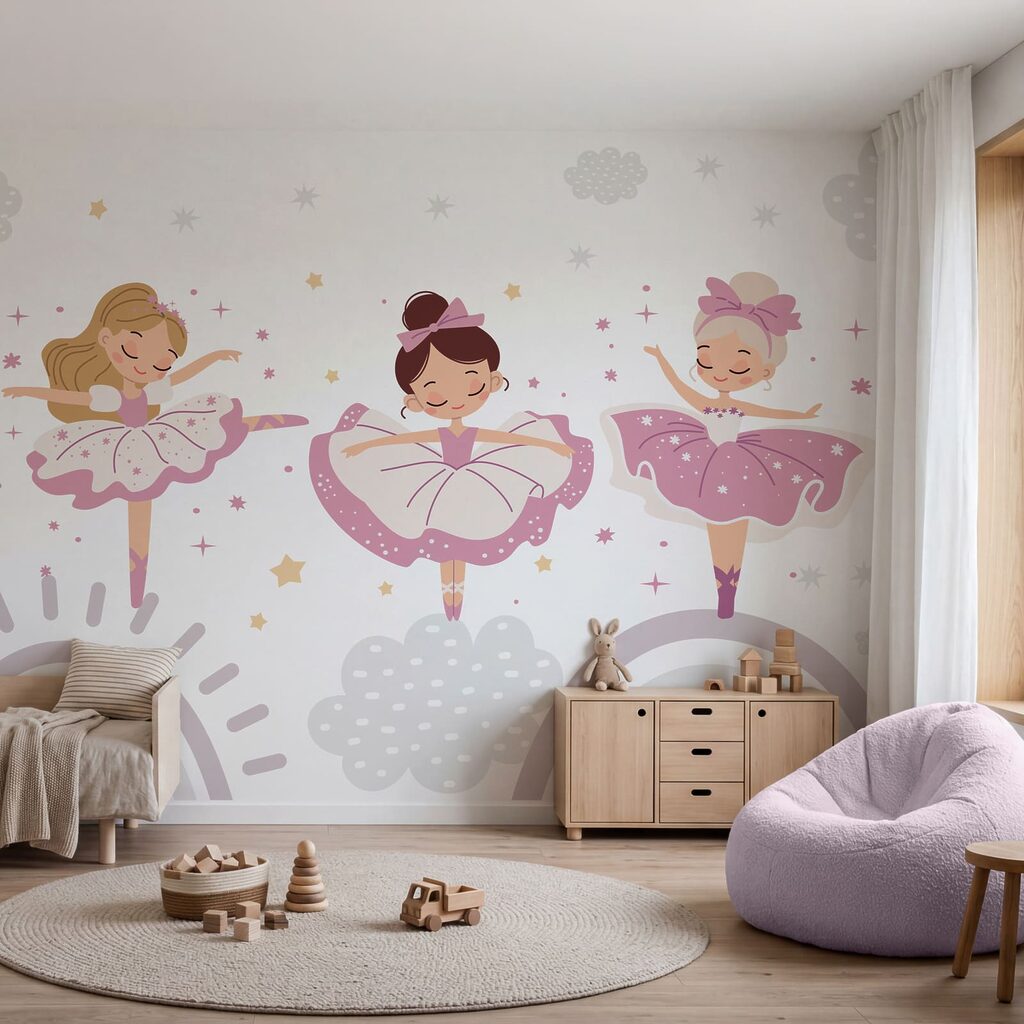 Ballerines et arcs-en-ciel dans un intérieur
