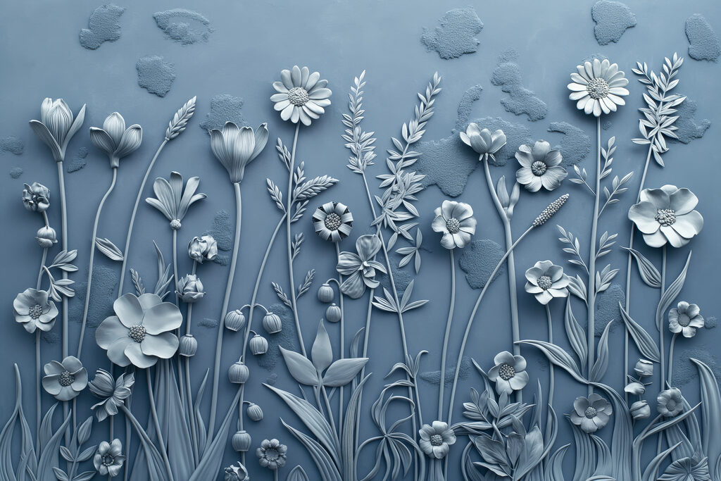Fleurs aux ombres douces — motif complet