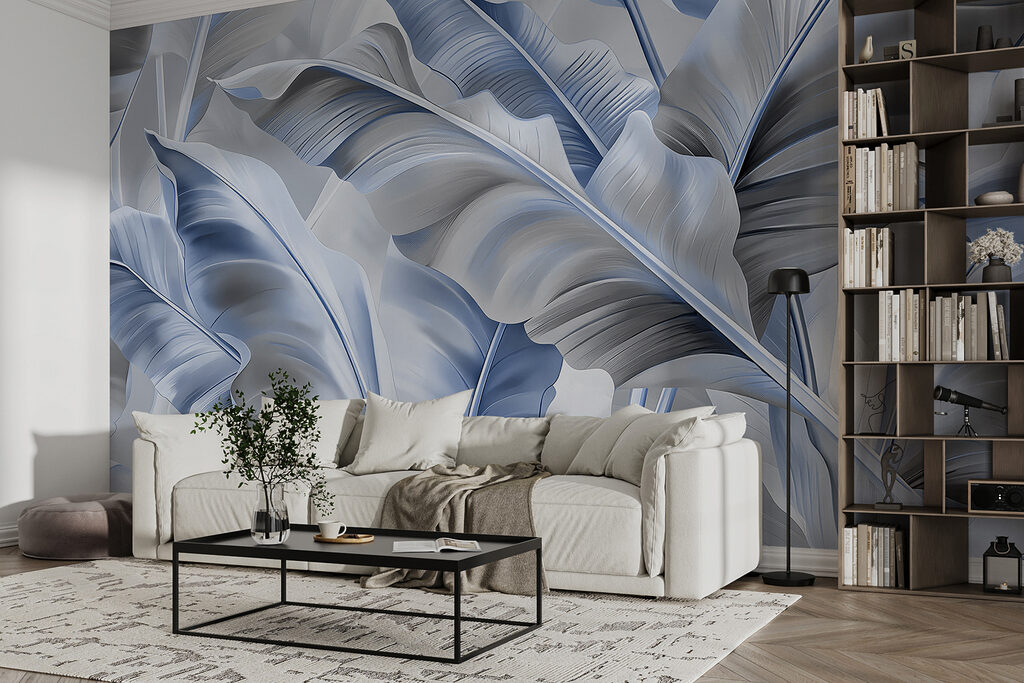 Feuilles aux plis profonds dans un intérieur