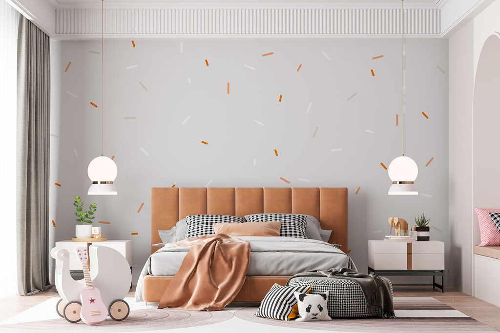 Pluie de petits traits dans un intérieur