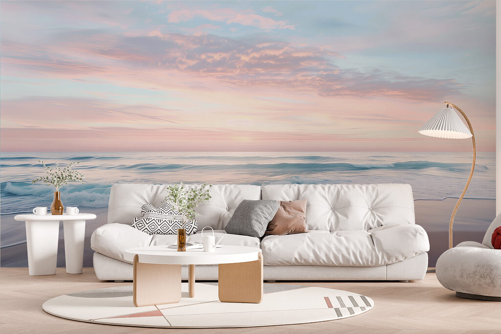 Plage au ciel rose — intérieur 1