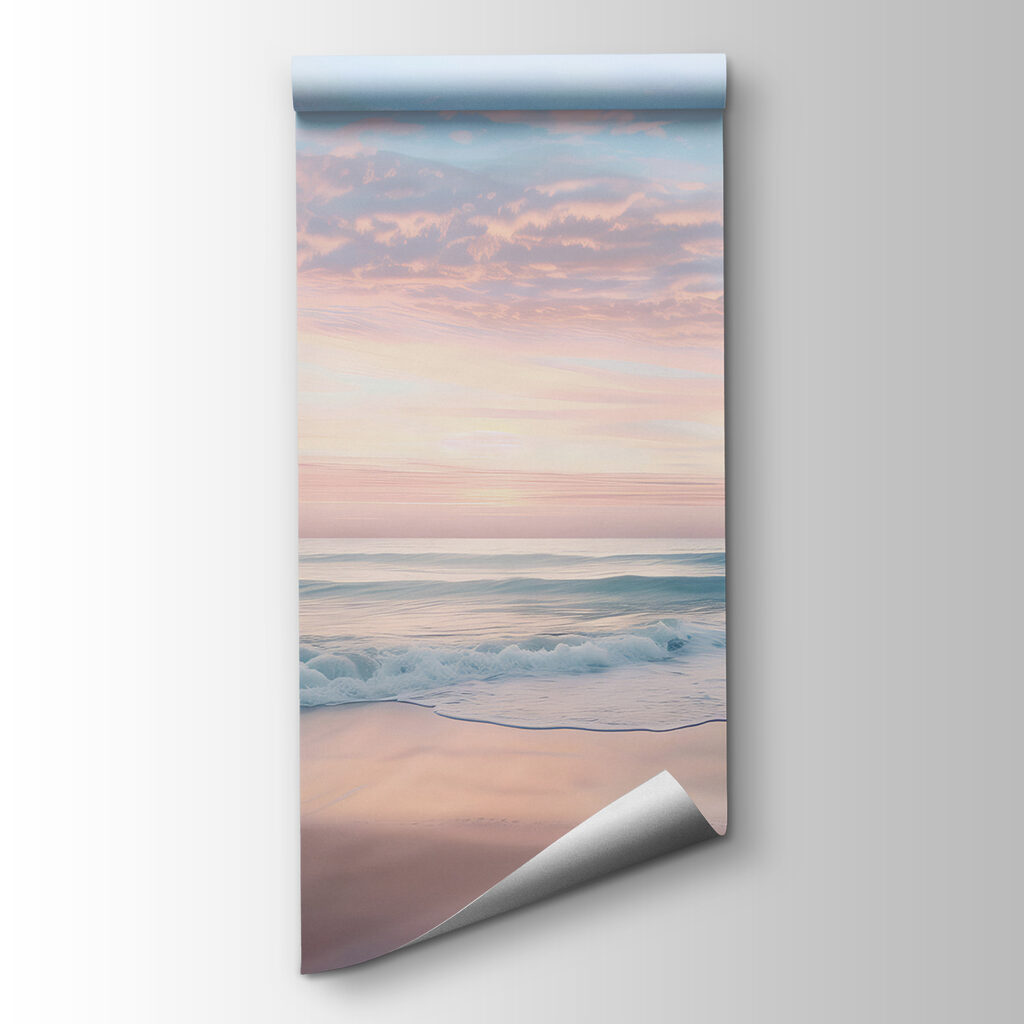 Plage au ciel rose — vue du produit