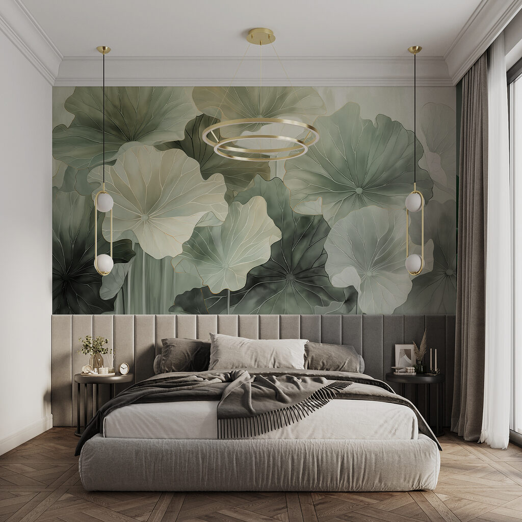 Éventails en douces nuances dans un intérieur