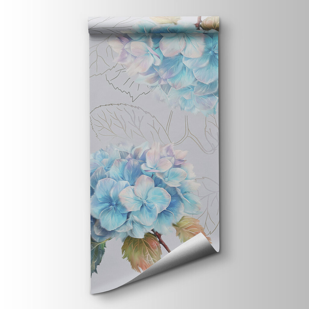 Hortensias aux feuilles dessinées — vue du produit