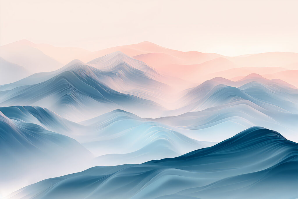 Montagnes d’un geste fluide — motif complet