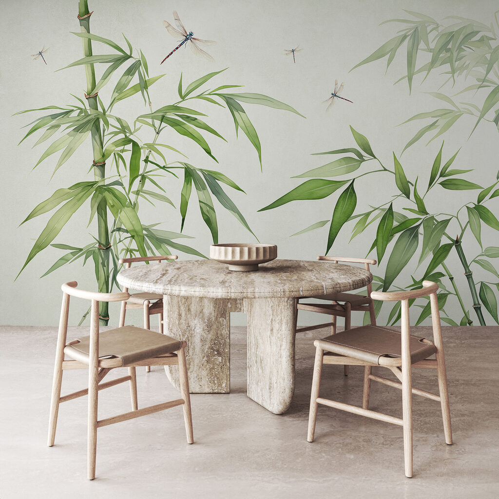 Libellules et bambou — intérieur 2