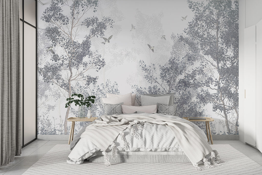 Oiseaux au-dessus des arbres — intérieur 2