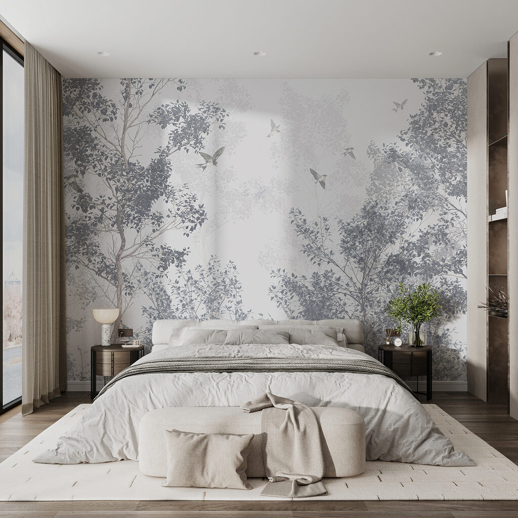 Oiseaux au-dessus des arbres — intérieur 4