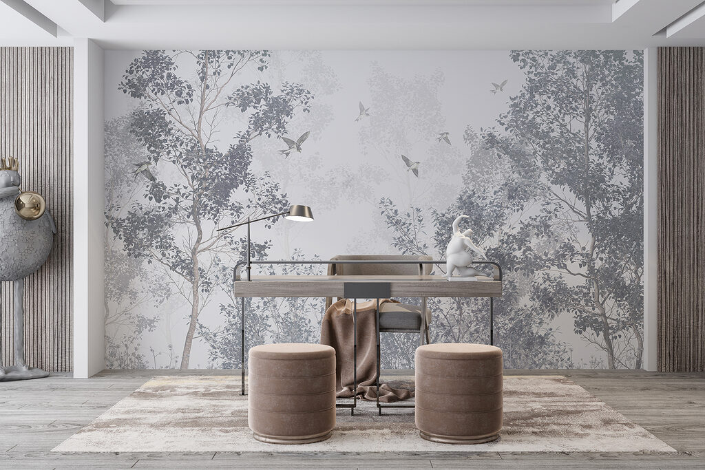 Oiseaux au-dessus des arbres — intérieur 5
