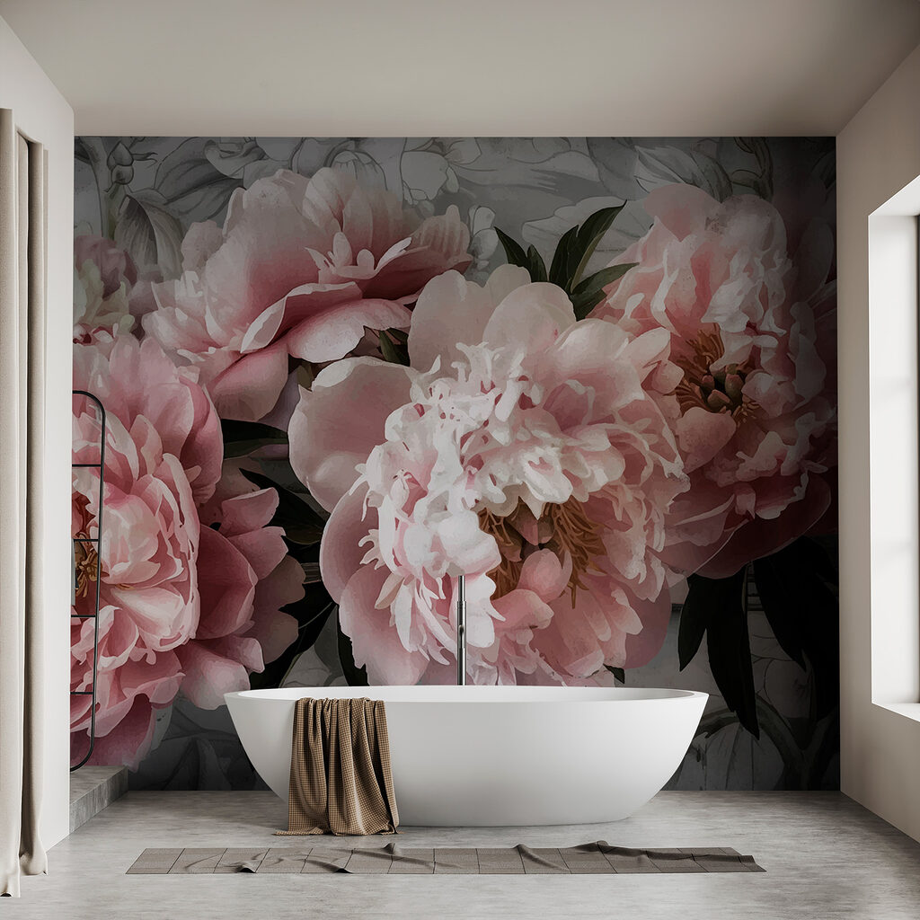 Bouquet rose sur vert — intérieur 3