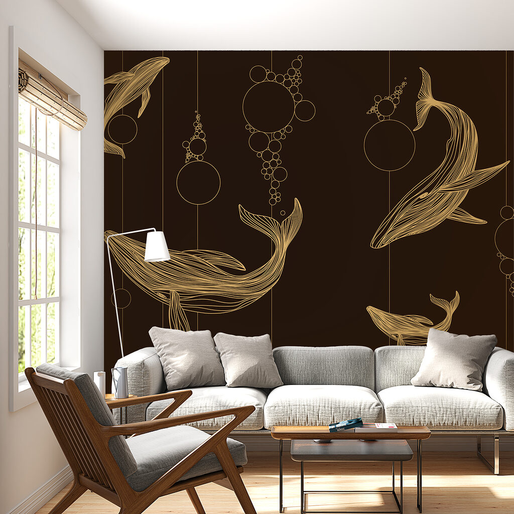 Baleines et cercles suspendus — intérieur 1