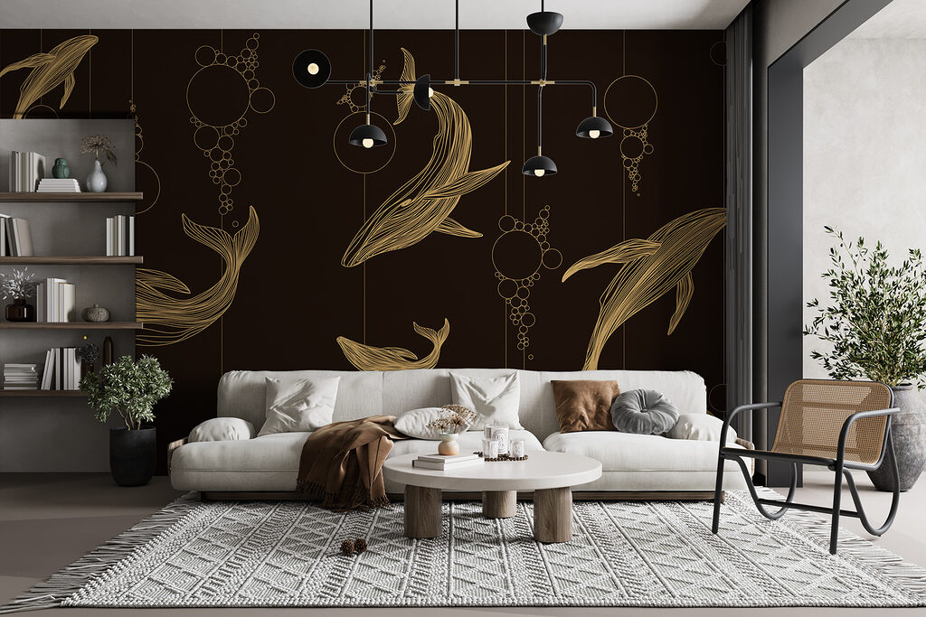Baleines et cercles suspendus — intérieur 2