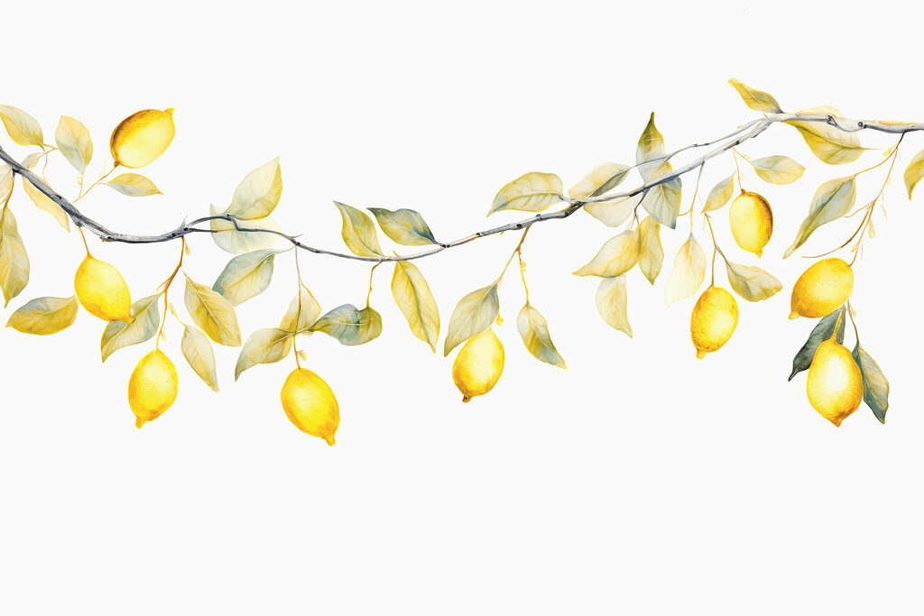 Rameaux aux citrons jaunes — motif complet
