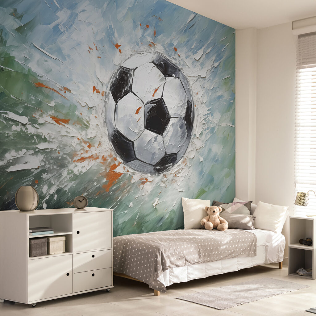 Ballon et tempête colorée dans un intérieur