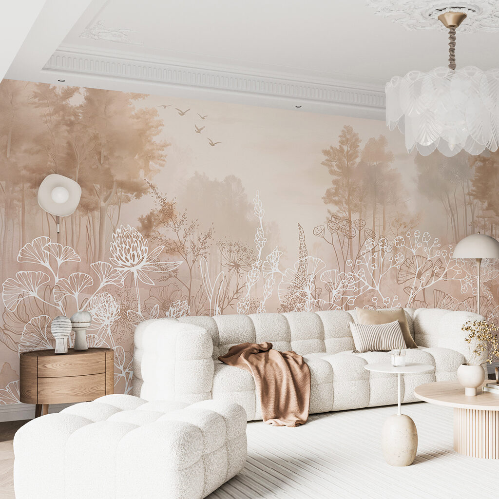 Lignes fleuries et arbres — intérieur 3