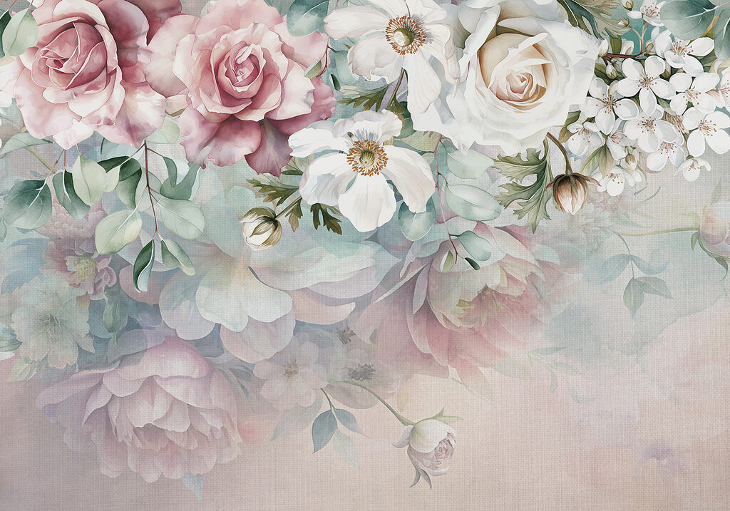Roses suspendues — motif complet