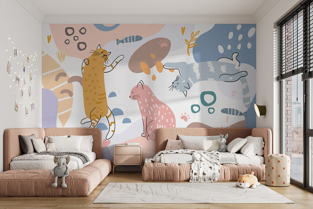Chats joueurs et poissons — intérieur 2