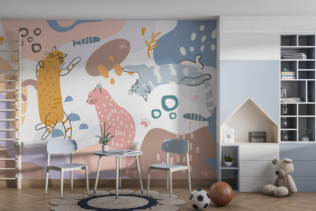 Chats joueurs et poissons — intérieur 5