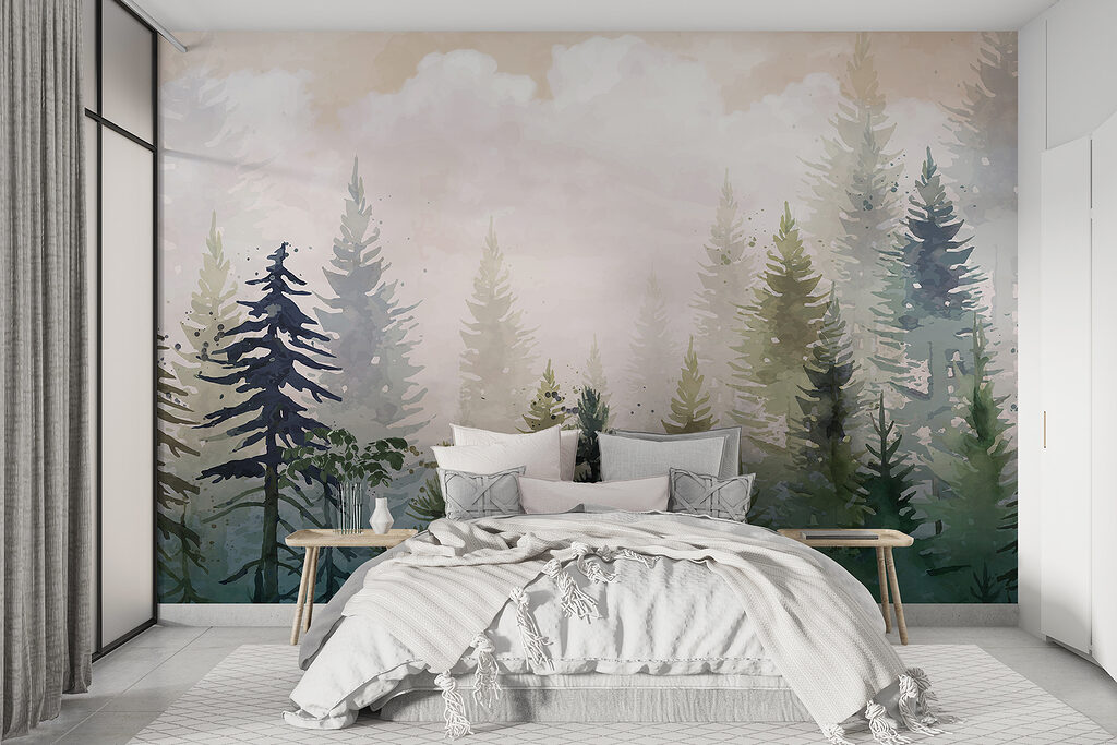 Brume sur les pins — intérieur 2