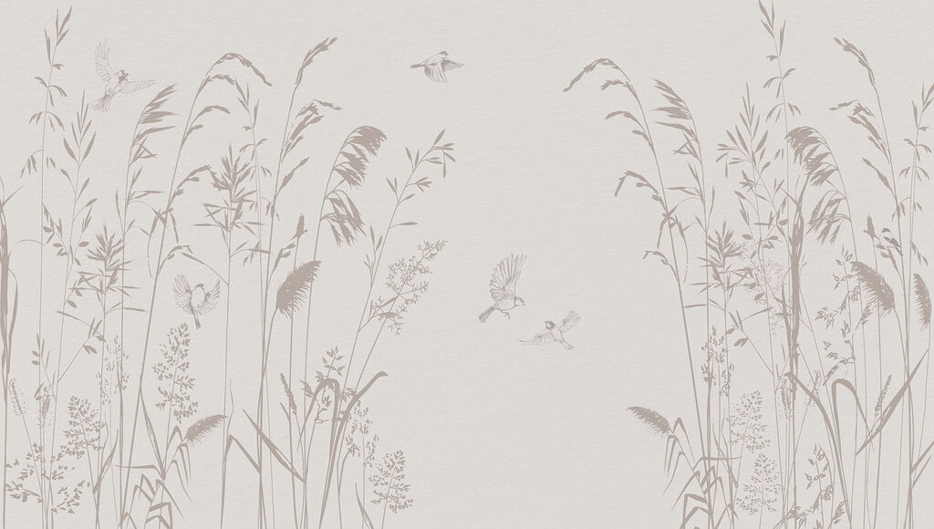 Envol parmi les herbes — motif complet
