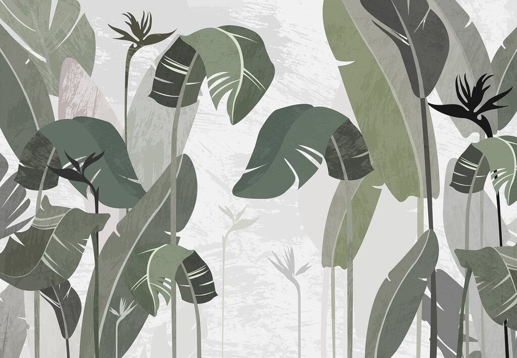 Hautes feuilles graphiques — motif complet