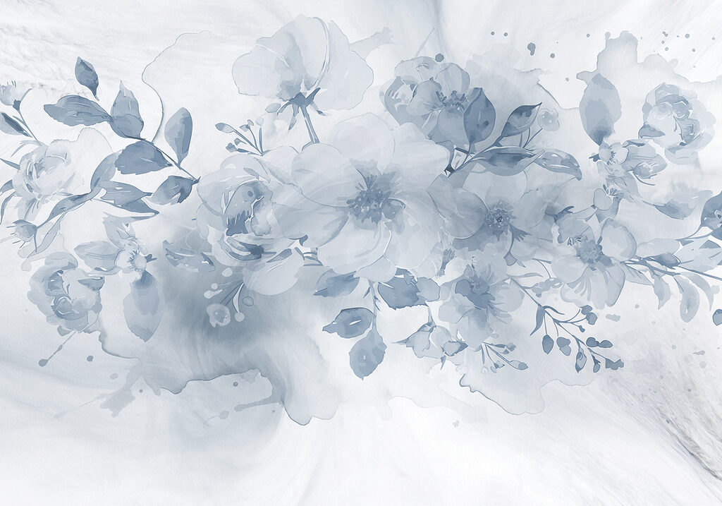 Fleurs aux tons apaisés — motif complet