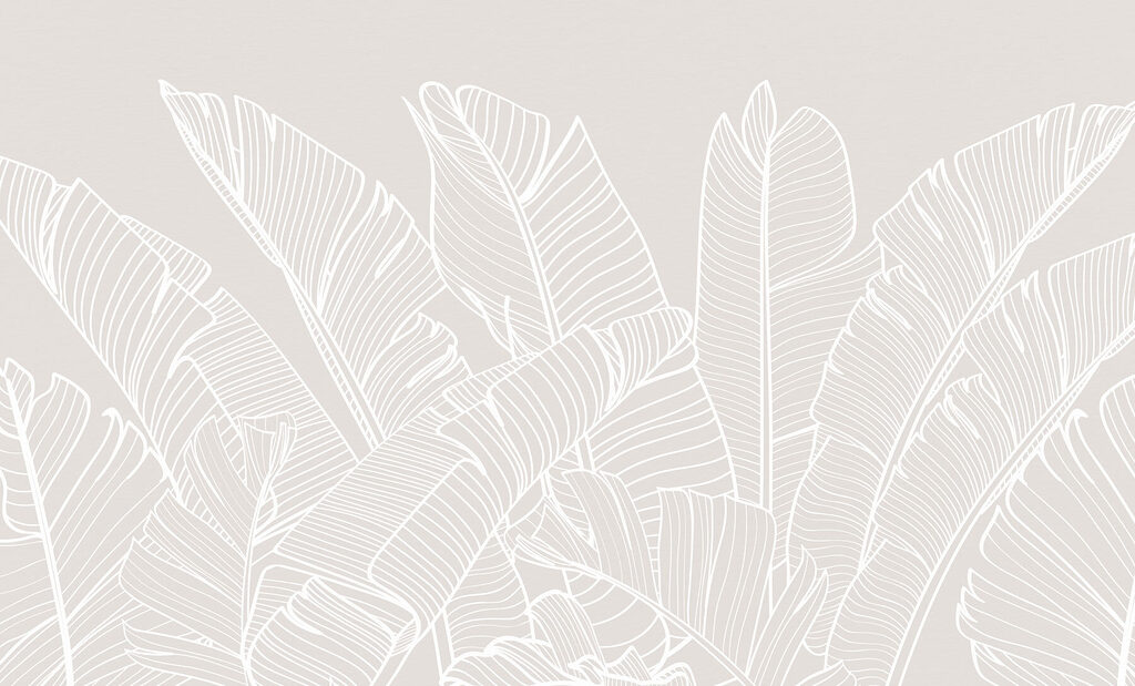 Feuilles tropicales déployées — motif complet