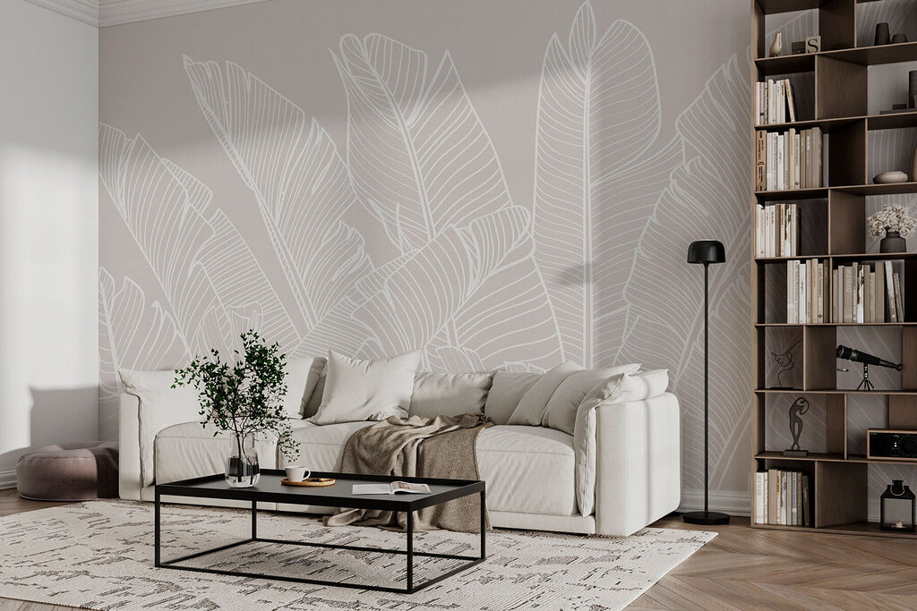 Feuilles tropicales déployées — intérieur 2