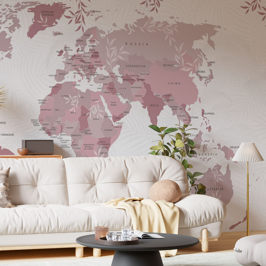 Mappemonde bordée de rameaux — intérieur 2