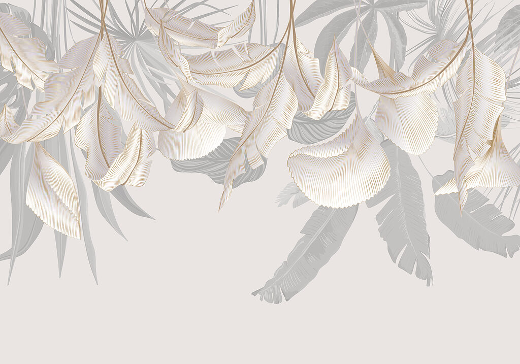 Fleurs et feuilles suspendues — motif complet