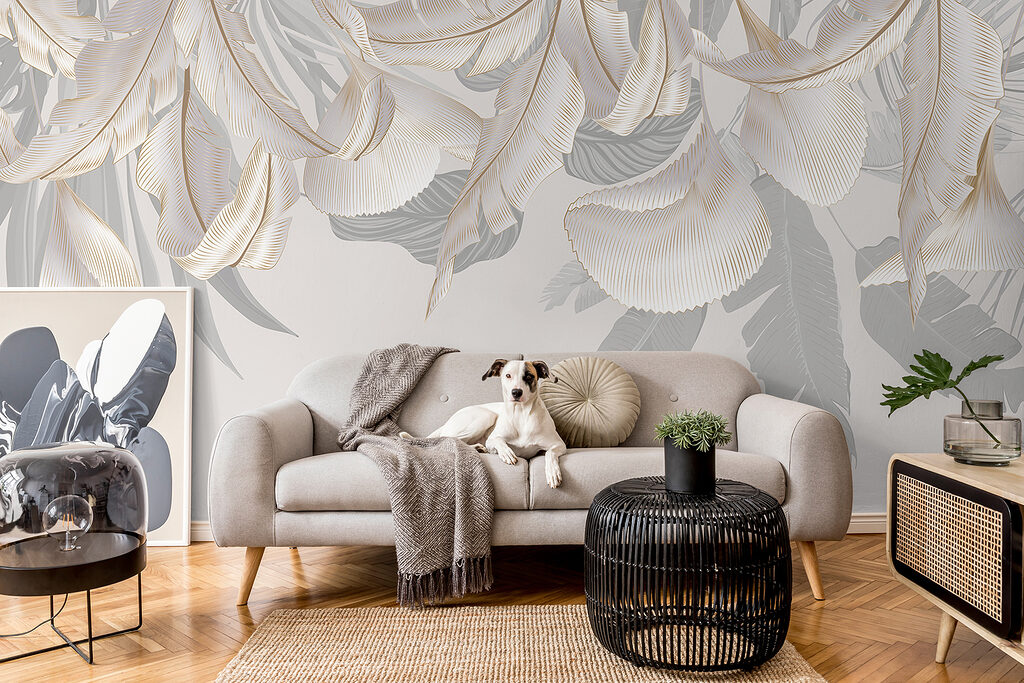 Fleurs et feuilles suspendues — intérieur 2