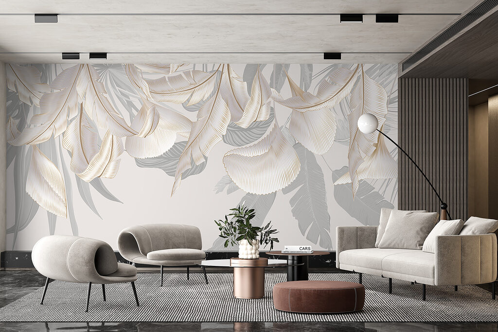 Fleurs et feuilles suspendues — intérieur 3