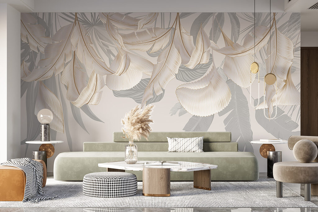 Fleurs et feuilles suspendues — intérieur 5