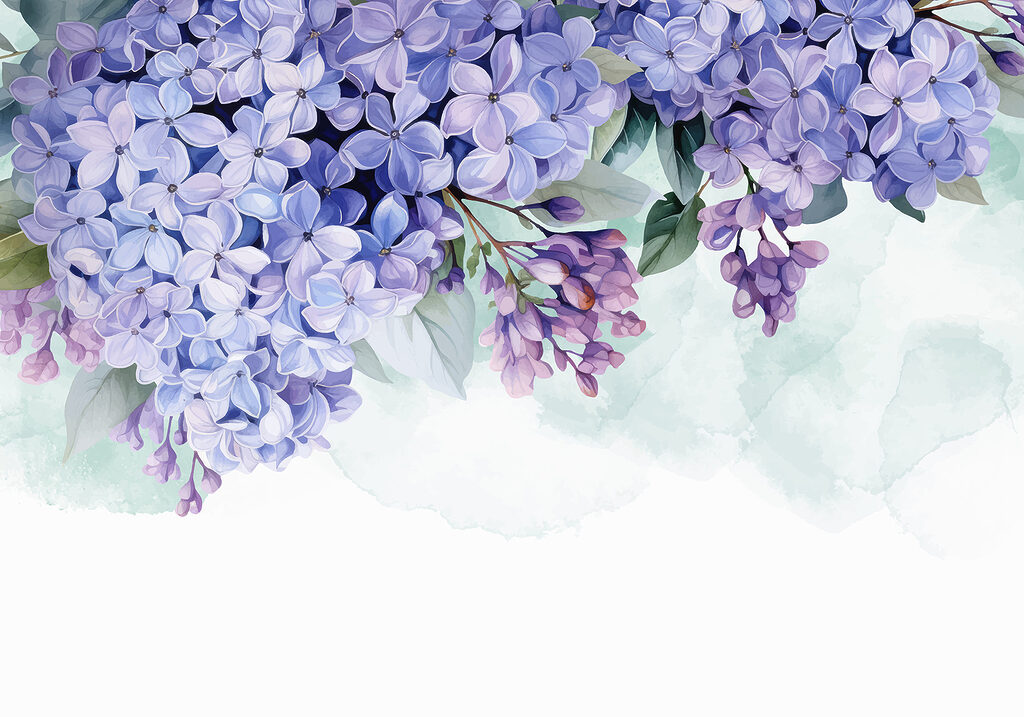 Grappes de fleurs violettes — motif complet