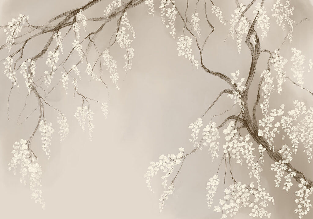 Sous les branches fleuries — motif complet