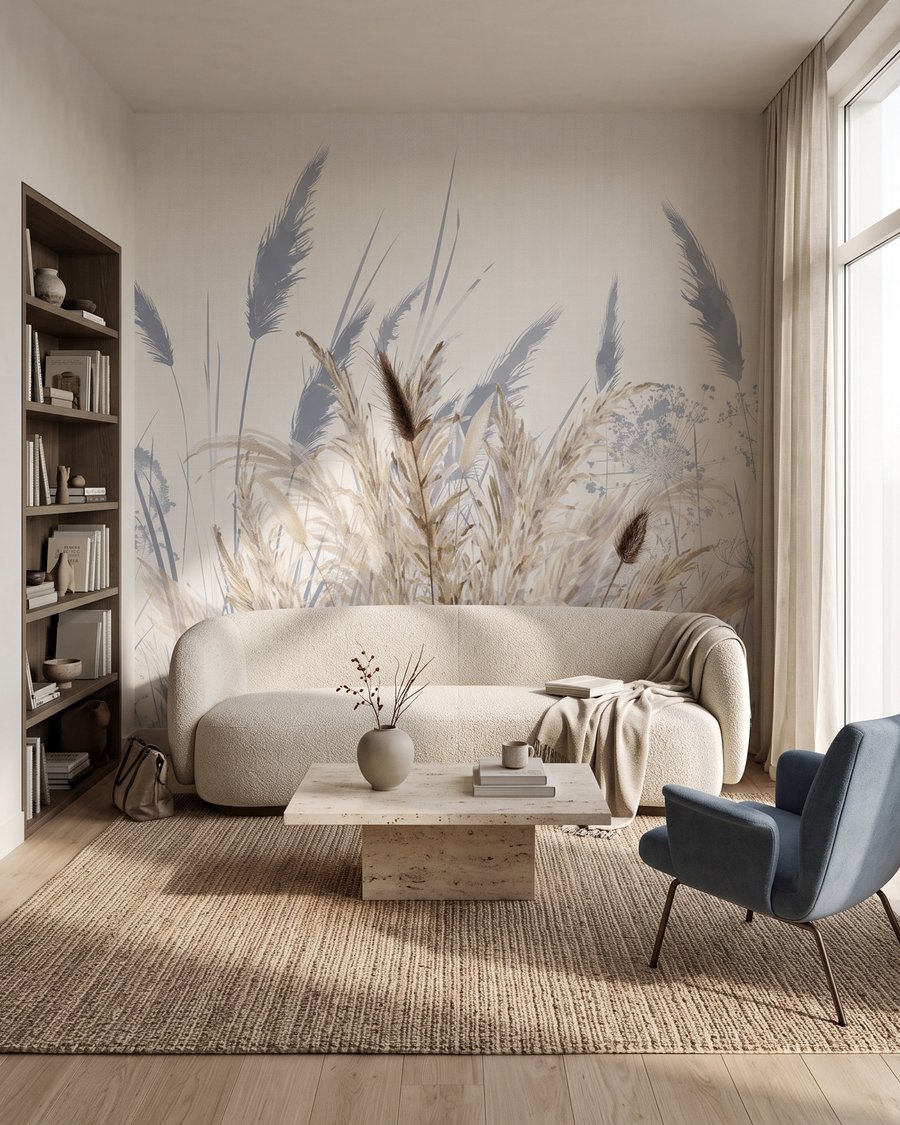 Herbes aux ombres bleues dans un intérieur