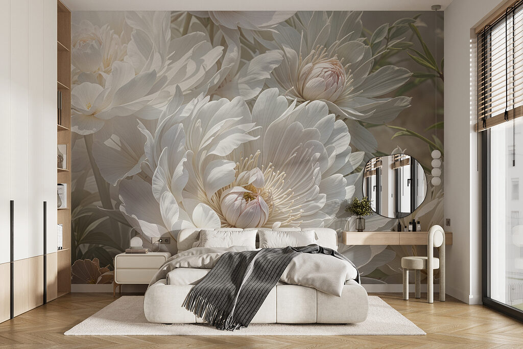 Fleurs blanches élégantes — intérieur 1