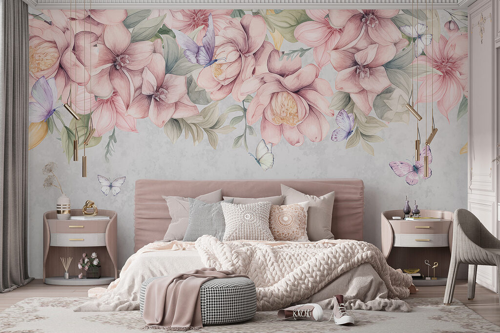 Fleurs et papillons virevoltants — intérieur 3